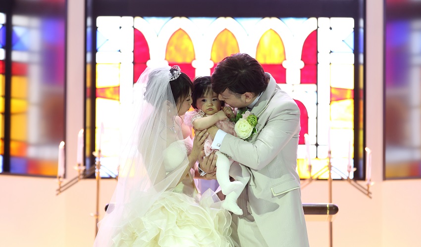 家族3人 三人四脚 Wedding