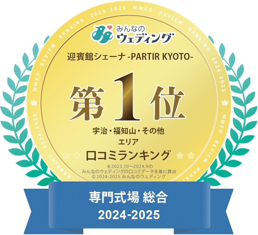 みんなのウェイティング 2024-2025　宇治・福知山・その他エリア　専門式場　総合　第1位